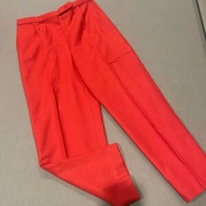 Dark rusty red ladies trousers handmade vintage lined & pleated medium fit